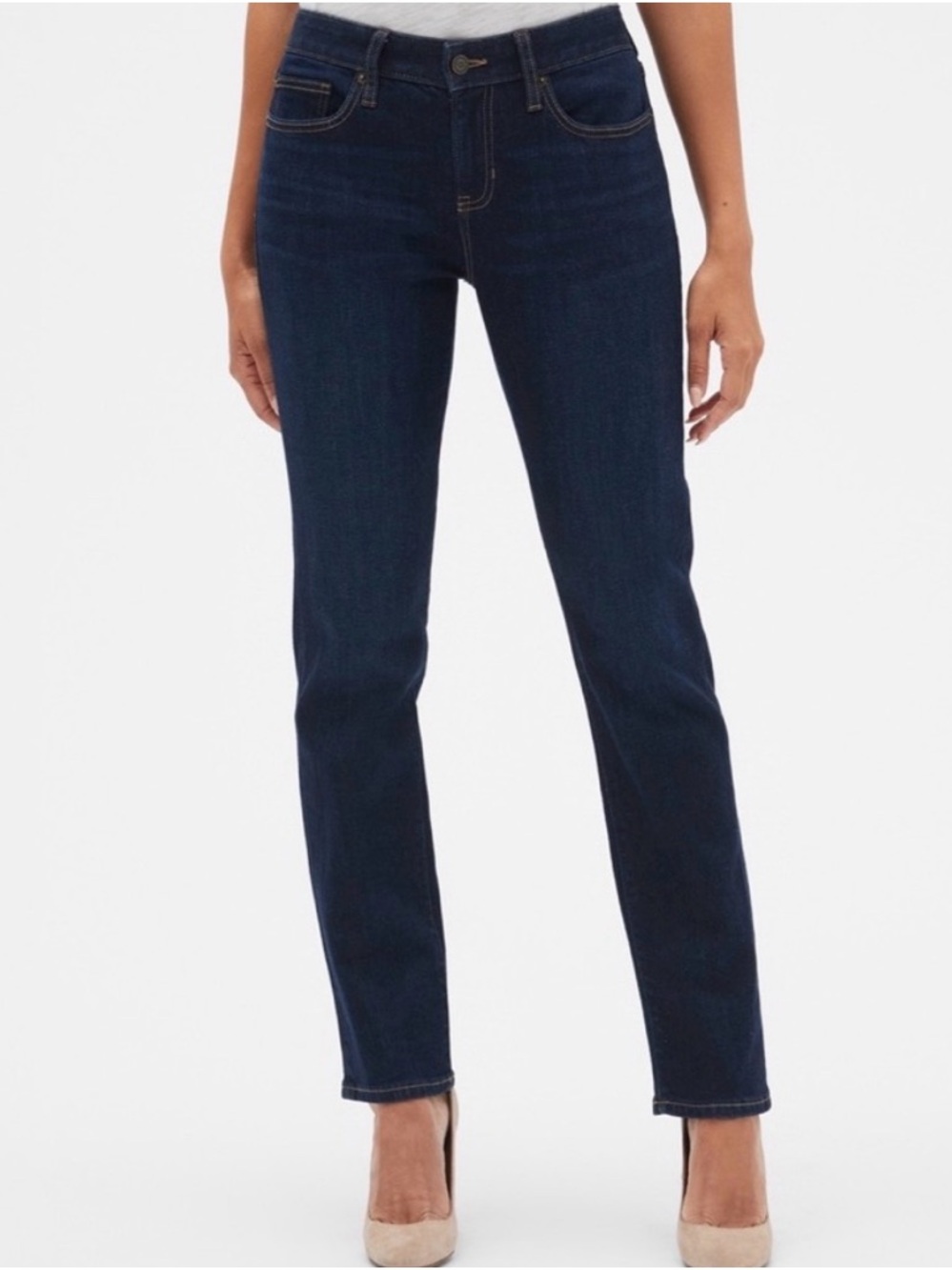 GAP 1969 Women Straight Leg Jeans in Dark Wash - Picture 3 of 16